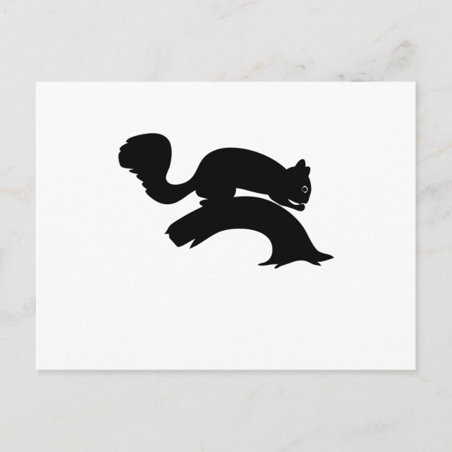 Squirrel Silhouette Chipmunk Animal Rodents Gift Postcard (Front)