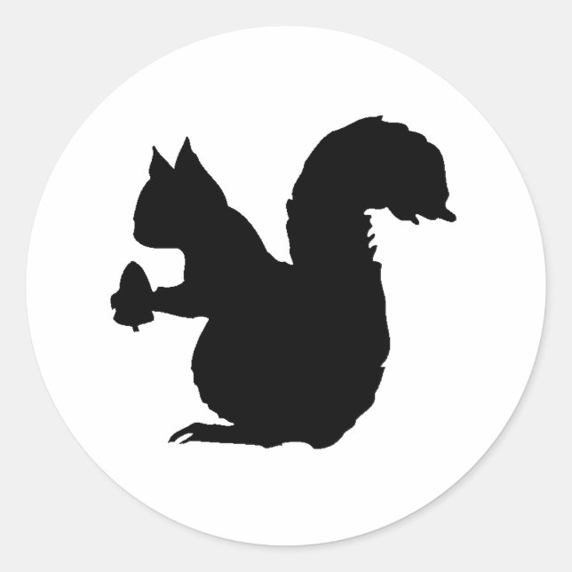 Squirrel Silhouette Classic Round Sticker (Front)
