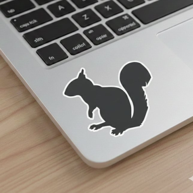 Squirrel Silhouette Sticker (Your laptop just found a new friend.)
