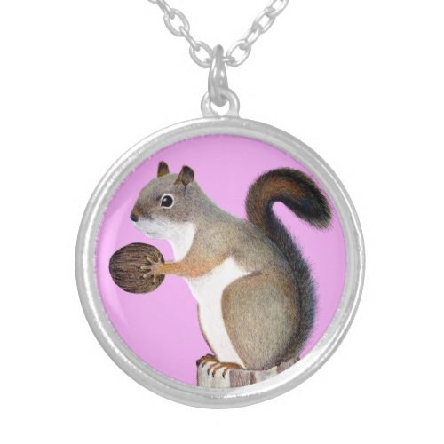 Squirrel Silver Plated Necklace