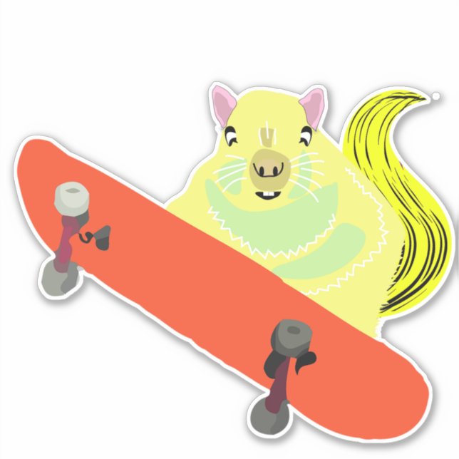 Squirrel skateboard sticker (Front)