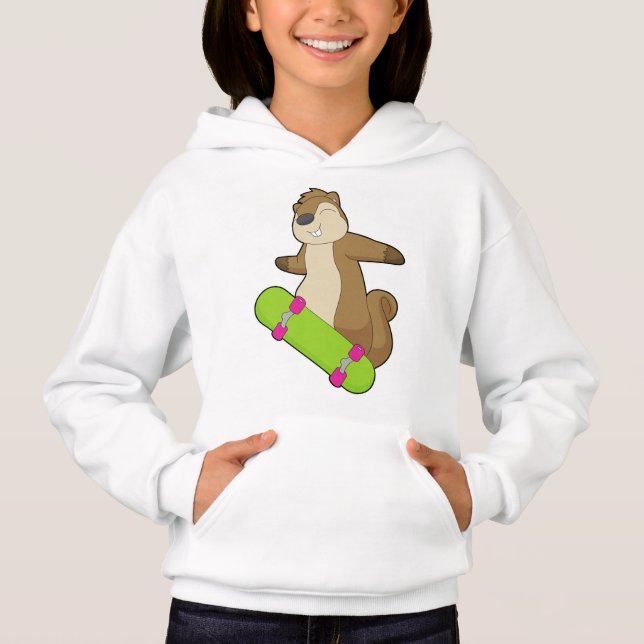 Squirrel Skater Skateboard Hoodie (Front)