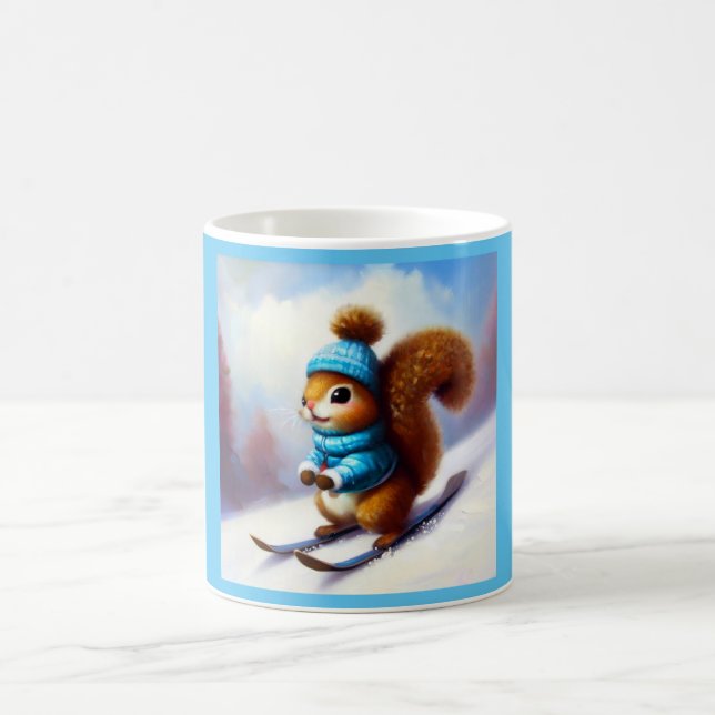 Squirrel Skiing Coffee Mug (Center)