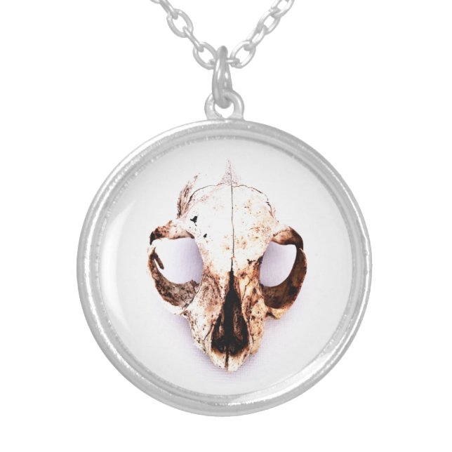 SQUIRREL SKULL necklace round med. (Front)