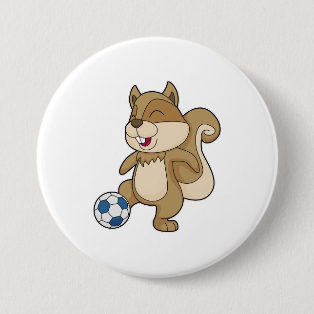 Squirrel Soccer player Soccer Button (Front)