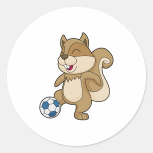 Squirrel Soccer player Soccer Classic Round Sticker