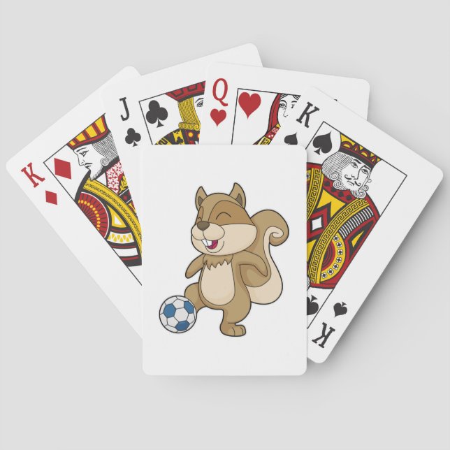 Squirrel Soccer player Soccer Poker Cards (Back)