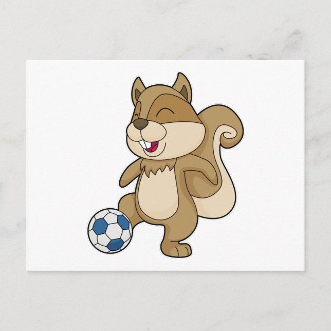 Squirrel Soccer player Soccer Postcard (Front)