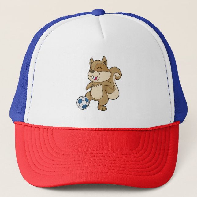 Squirrel Soccer player Soccer Trucker Hat (Front)