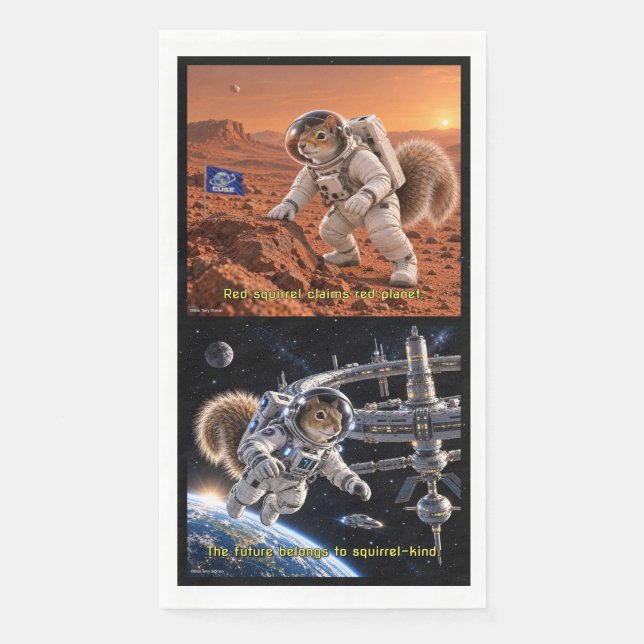 Squirrel Space Future Paper Guest Towels (Front)
