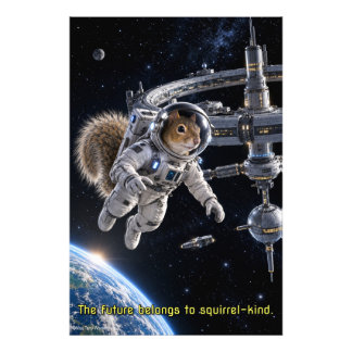Squirrel Space Future Photo Print