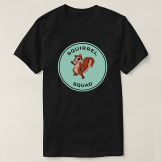 Squirrel Squad Cartoon Teal Disk T-Shirt