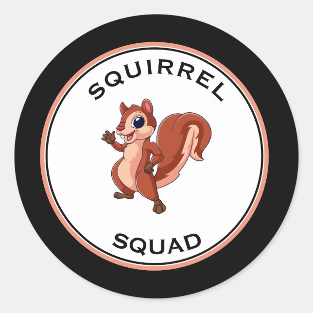 Squirrel Squad  Classic Round Sticker (Front)