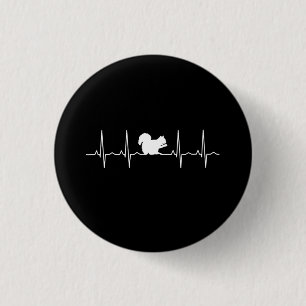 Squirrel - Squirrel Heartbeat Squirrel Lover Gift Button