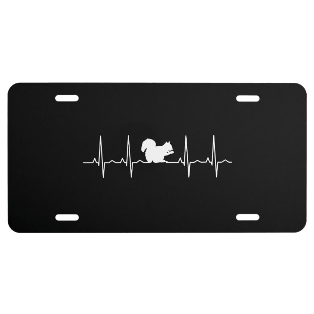 Squirrel - Squirrel Heartbeat Squirrel Lover Gift License Plate (Front)