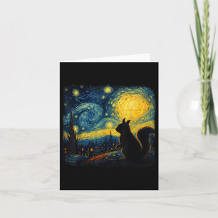 Squirrel Starry Night Van Gogh Art For Men Women K Card