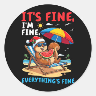 Squirrel Summer Christmas Fine Fine Everythings Classic Round Sticker