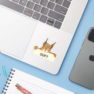 Squirrel SUP? Custom Text Cutout Sticker