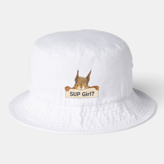 Squirrel SUP Girl? Custom Text Bucket Hat