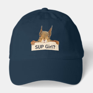 Squirrel SUP Girl? Custom Text Hat