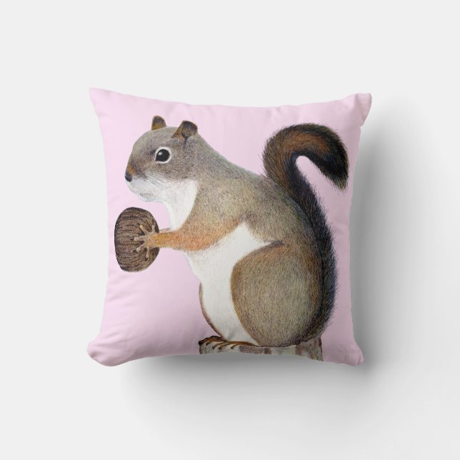 Squirrel Throw Pillow (Front)