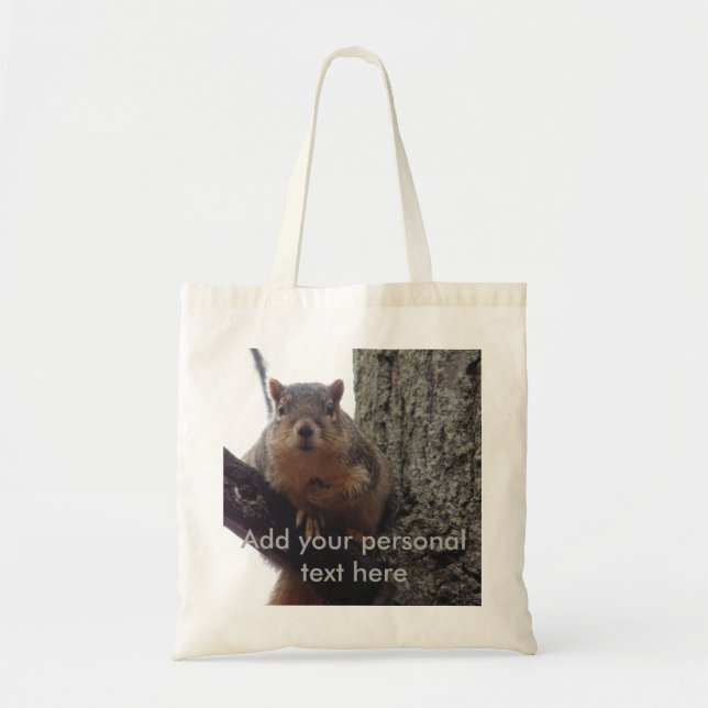 Squirrel tote bag grocery carry all (Front)