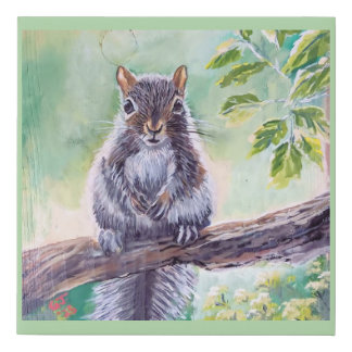 SQUIRREL TREE BRANCH CANVAS ART
