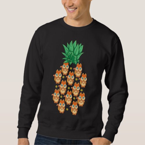 Squirrel Tropical Fruit Animal Lover Pineapple Sweatshirt