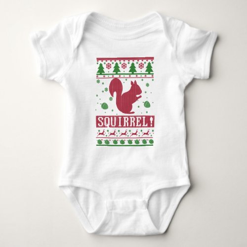 Squirrel Ugly Christmas Baby Bodysuit