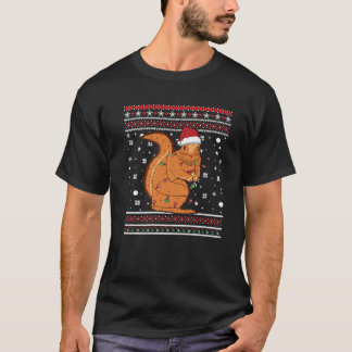 Squirrel Ugly Xmas Matching Santa Hat Snowflake Ch T-Shirt