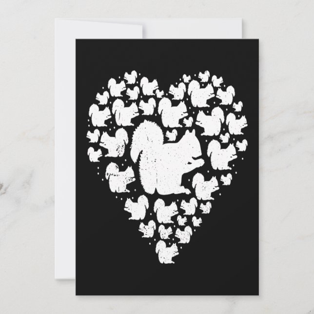 Squirrel Valentine Day Gift for Him Her Love Heart Holiday Card (Front)