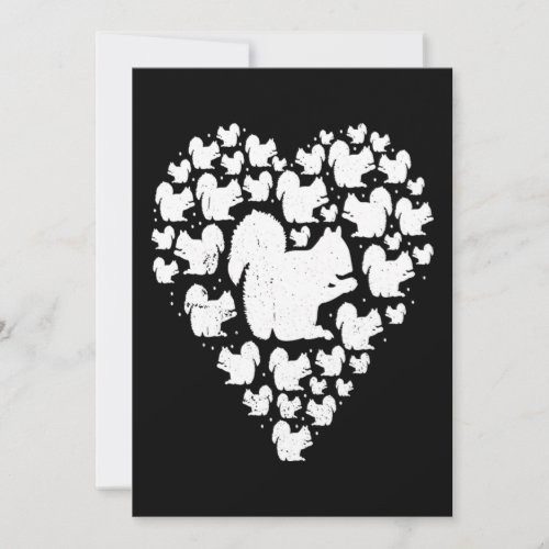 Squirrel Valentine Day Gift for Him Her Love Heart Invitation