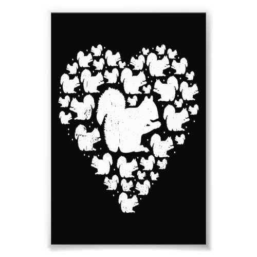 Squirrel Valentine Day Gift for Him Her Love Heart Photo Print