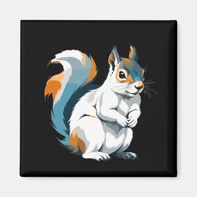 Squirrel Vector Art with Vibrant Colors Magnet (Front)