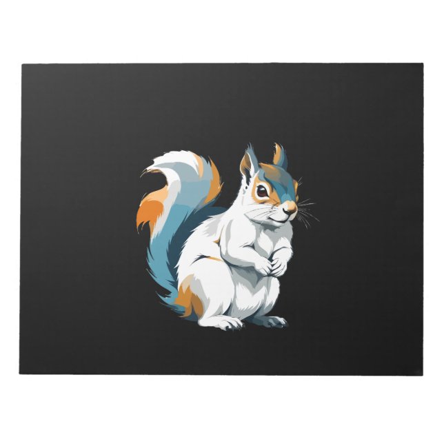 Squirrel Vector Art with Vibrant Colors Notepad (Front)