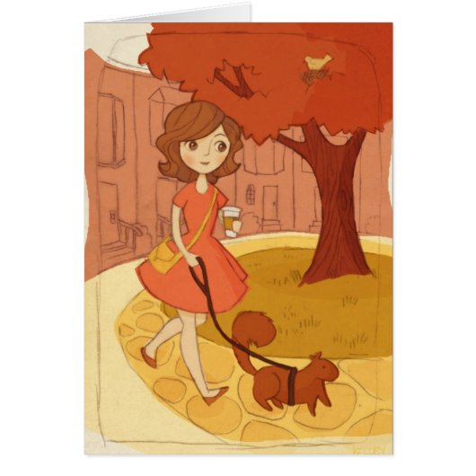 Squirrel Walking in the Fall Cards (Front)