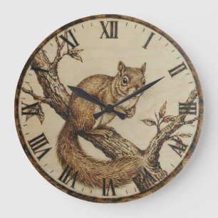Squirrel Wall Clock - Cozy Woodland Charm