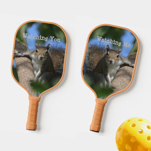 Squirrel Watching You from a Tree Pickleball Paddle