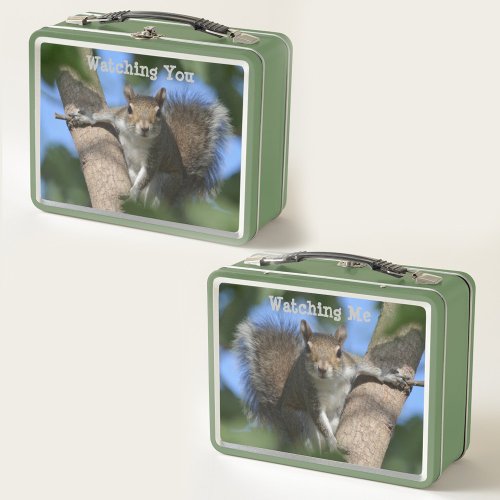 Squirrel Watching You Photographic Metal Lunch Box
