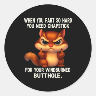 Squirrel When You Fart So Hard You Need Chapstick  Classic Round Sticker