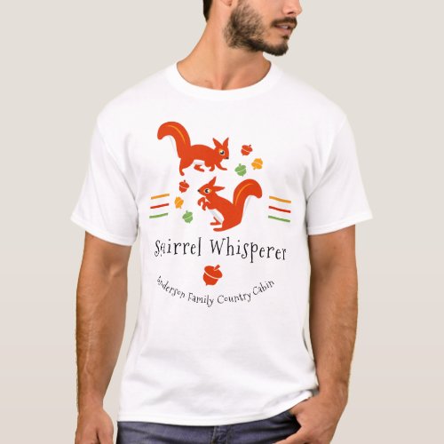 Squirrel Whisperer Cute Red Squirrels and Acorns T_Shirt