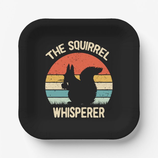 Squirrel Whisperer Squirrels Lovers Gift Paper Plates (Front)
