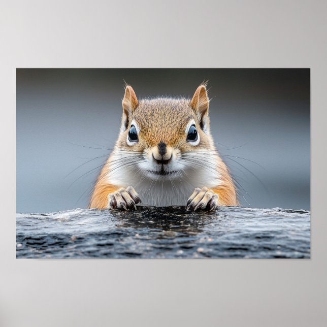 Squirrel Wild Animal Loving Portrait  Poster (Front)