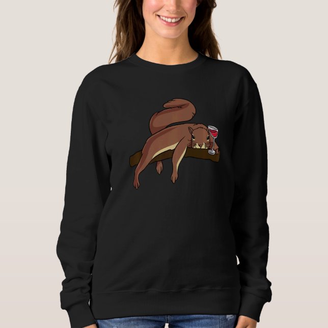 Squirrel Wine Glass For Squirrel Sweatshirt (Front)