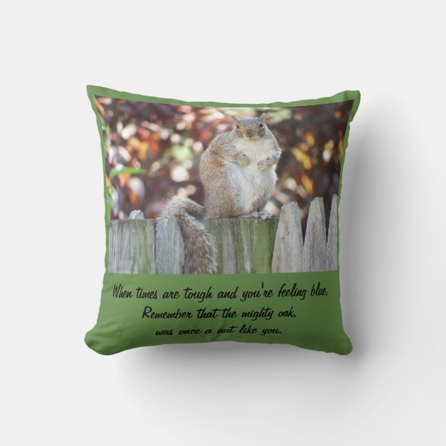 SQUIRREL WISDOM THROW PILLOW (Front)