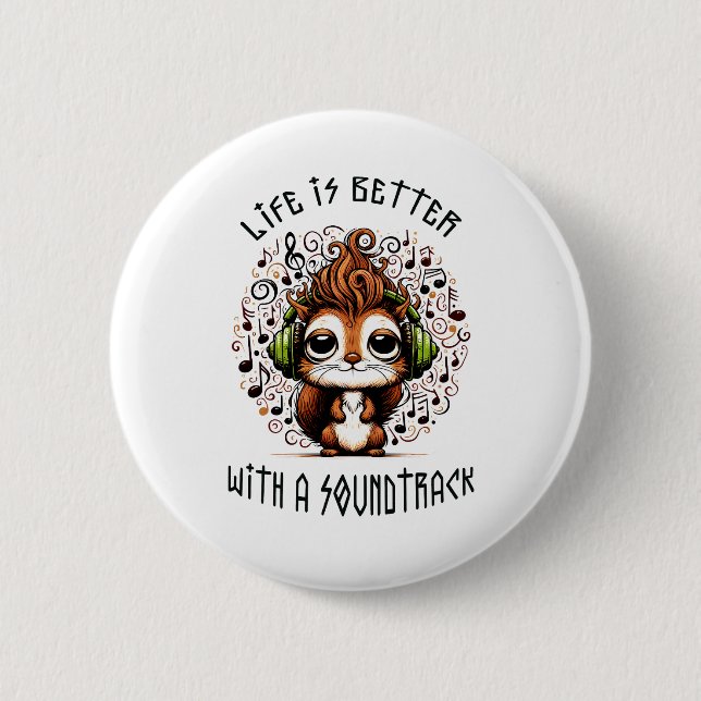 Squirrel with a Soundtrack Button (Front)