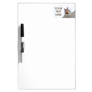 Squirrel with a walnut dry erase board