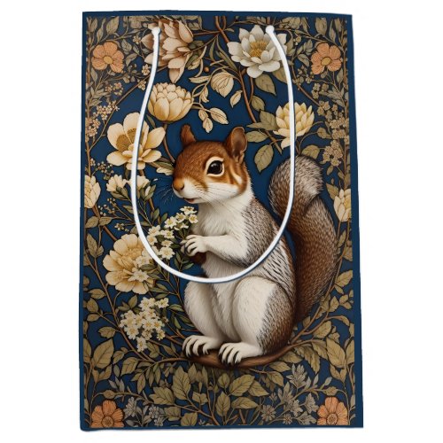 Squirrel With Acacia Flowers William Morris Medium Gift Bag
