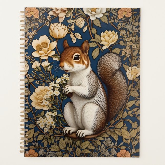 Squirrel With Acacia Flowers William Morris Planner (Front)