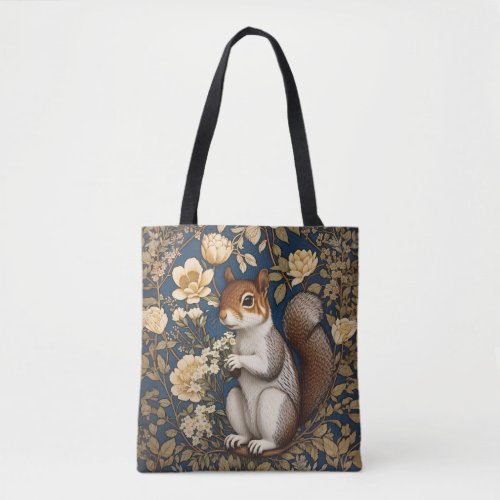 Squirrel With Acacia Flowers William Morris Tote Bag